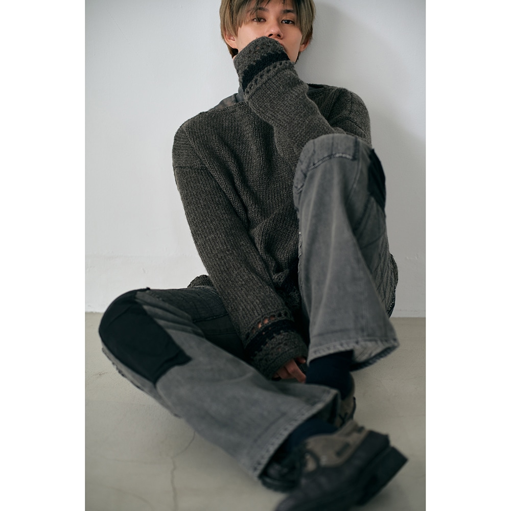 アイドル KEEN AND INTENSE crochet knit moss green crochet knit moss green｜KEEN AND INTENSE｜MAILIVIS(メイリビス)