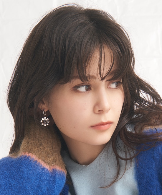 KEEN AND INTENSE イヤリング hoop earrings with sunflower｜KEEN AND INTENSE｜MAILIVIS(メイリビス)