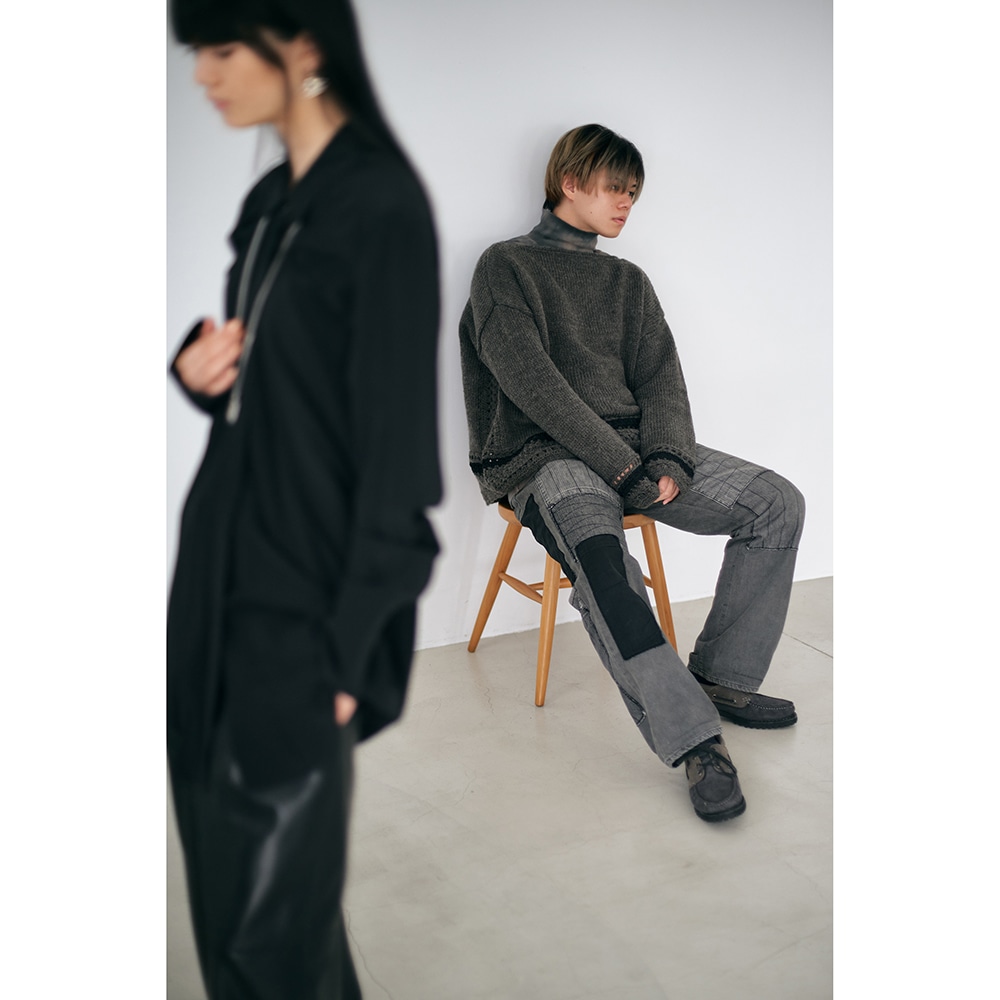 アイドル KEEN AND INTENSE crochet knit moss green crochet knit moss green｜KEEN AND INTENSE｜MAILIVIS(メイリビス)