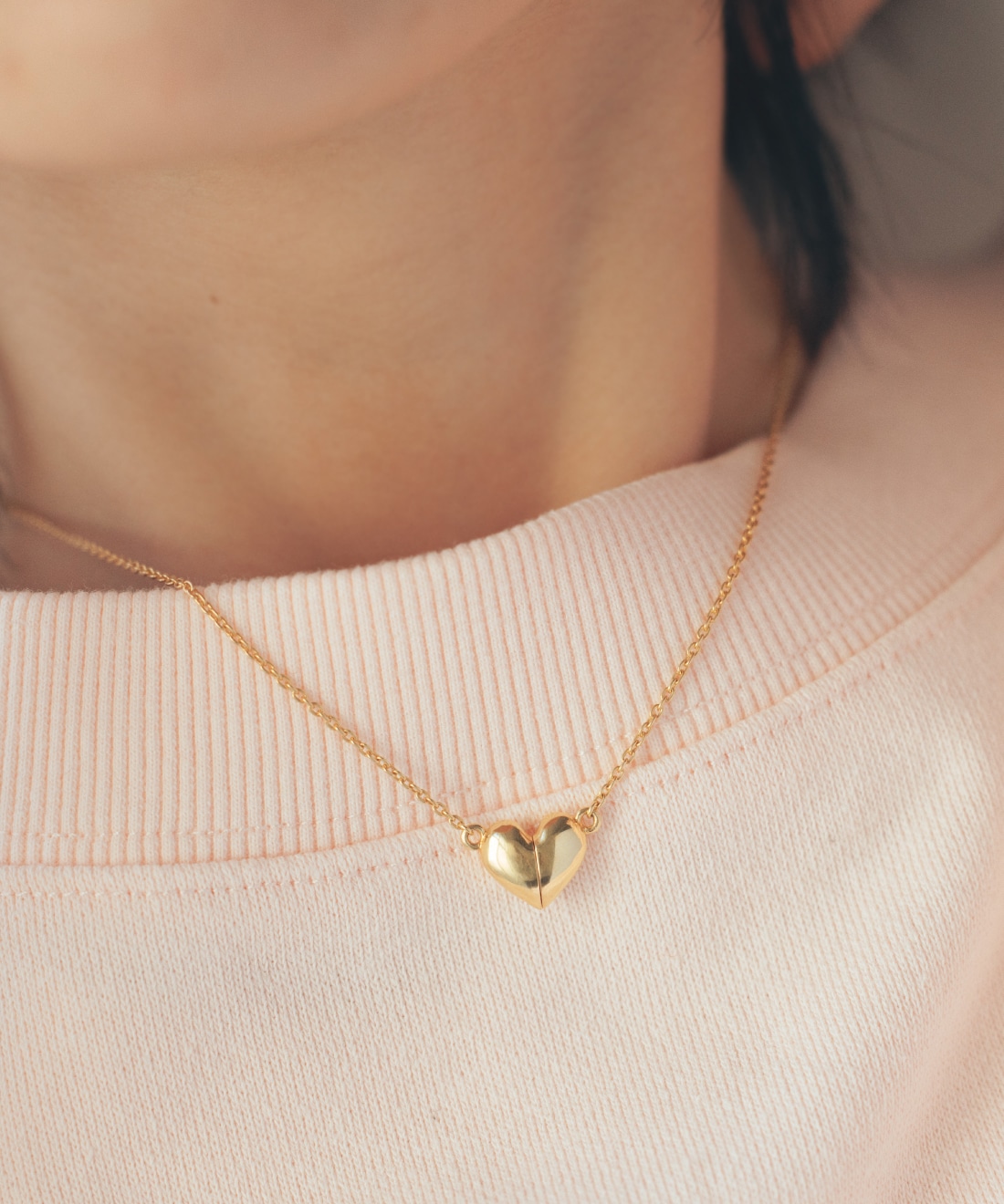 Heart Petit Necklace(Gold Color)