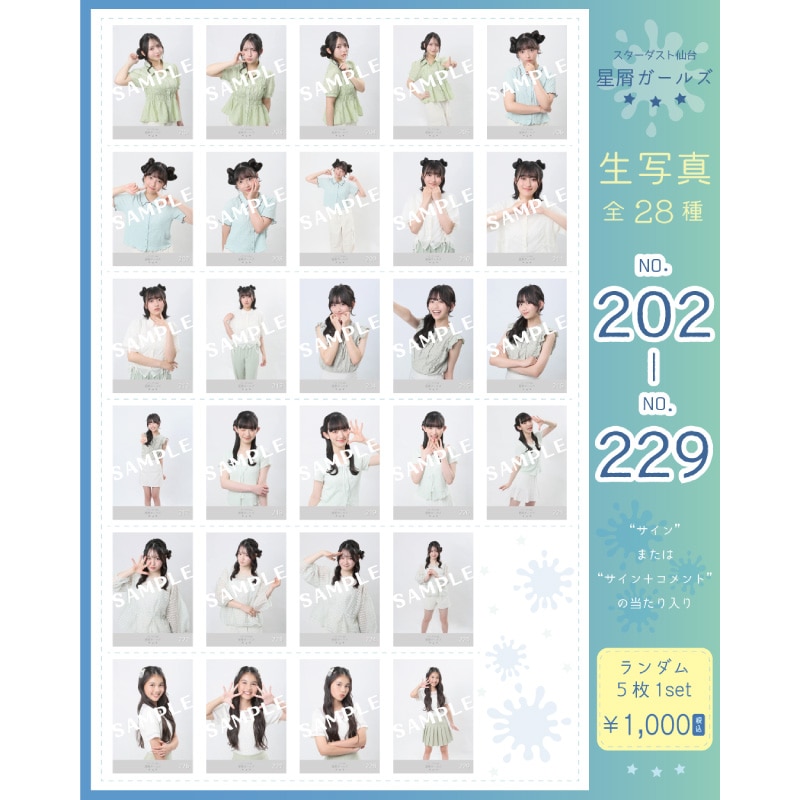 スターダスト仙台 星屑ガールズ生写真(No.202-No.229)