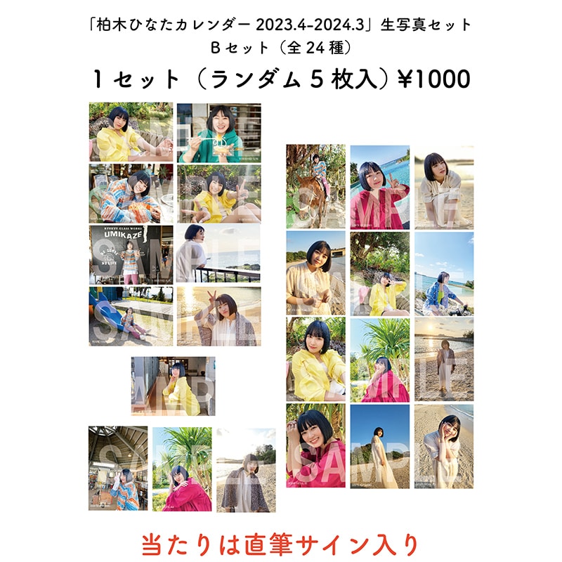 「柏木ひなたカレンダー2023.4-2024.4」生写真Bセット