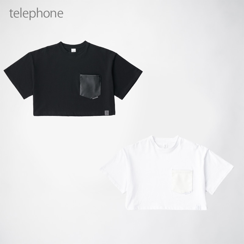 〈お電話会〉CHARME Leather Pocket T-shirt [Cropped Length]
