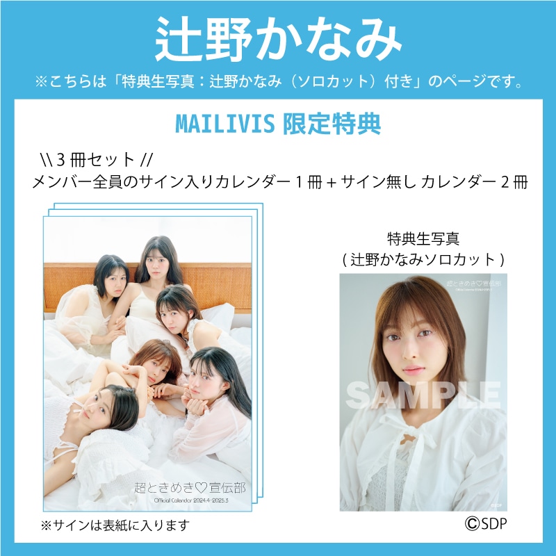 【3冊セット】超ときめき宣伝部オフィシャルカレンダー2024.4-2025.3 (辻野かなみ)